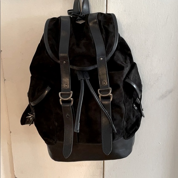 john varvatos leather backpack